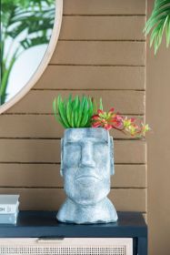 6.5x5.5x11" Easter Island Cement Planter