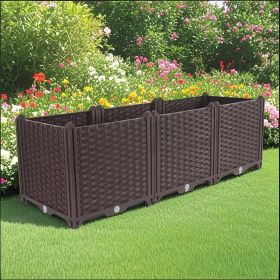 SOGA 120cm Raised Planter Box Vegetable Herb Flower Outdoor Plastic Plants Garden Bed Deepen