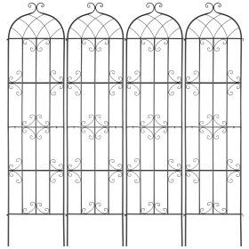 Garden Trellis for Climbing Plants, 87 x 20 in, 4 Packs Rustproof Metal Garden Flower Trellis, Outdoor Climbing Rose Trellis Cucumbers Support, Decor