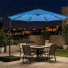 Terrace Umbrella, Outdoor Umbrella, Courtyard Umbrella, Lake Blue (with Base)