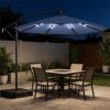 Terrace Umbrella, Outdoor Umbrella, Courtyard Umbrella, Dark Blue(with Base)