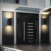 2-Pack Outdoor Wall Sconce, Modern Up and Down Weatherproof Wall Light, Black Aluminum Exterior Wall Mount Light Fixture, Ideal for Porch, Patio, Gar
