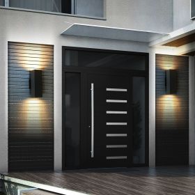 2-Pack Outdoor Wall Sconce, Modern Up and Down Weatherproof Wall Light, Black Aluminum Exterior Wall Mount Light Fixture, Ideal for Porch, Patio, Gar
