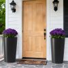 2 Pack Tall 21.7 in Planters for Outdoor Plants Modern Tall Square Planter Box Indoor Outdoor Porch Patio Flower Pot Modern Big Tapered Matte Tree Fl