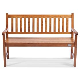 Outdoor Bench, 50 inches Wood Garden Bench for Outdoors, Outdoor Garden Park Bench with Backrest and Armrests, 800 lbs Load Capacity Bench, Patio Ben