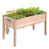 Raised Garden Bed, 3.9 x 1.9 x 2.5 ft Wooden Planter Box, Elevated Outdoor Planting Boxes with Legs, for Growing Flowers/Vegetables/Herbs in Backyard