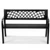 Outdoor Bench,46 inches Metal Garden Bench for Outdoors, 480 lbs Load Capacity Bench, Outdoor Garden Park Bench with Backrest and Armrests, Patio Ben