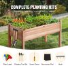 Raised Garden Bed, 3.9 x 1.9 x 2.5 ft Wooden Planter Box, Elevated Outdoor Planting Boxes with Legs, for Growing Flowers/Vegetables/Herbs in Backyard