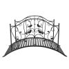 119*67*71cm Courtyard With Bird Pattern Arched Handrail Courtyard Iron Bridge Black