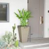Set of 3 28" Tall Plastic Planterswith Drainage Hole, Outdoor Flower Plant Pots, Indoor Planters for Porch Patio and Deck, Gray