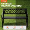 Outdoor Bench,46 inches Metal Garden Bench for Outdoors, 480 lbs Load Capacity Bench, Outdoor Garden Park Bench with Backrest and Armrests, Patio Ben