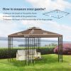10' x 10' Gazebo Replacement Canopy 2 Tier Top UV Cover Pavilion Garden Patio Outdoor Coffee (TOP ONLY)
