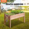 Raised Garden Bed, 3.9 x 1.9 x 2.5 ft Wooden Planter Box, Elevated Outdoor Planting Boxes with Legs, for Growing Flowers/Vegetables/Herbs in Backyard