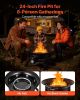 Propane Fire Pit 24-Inch, 53,000 BTU Portable Gas Fire Pit, with Grill Grate & Lava Rocks, Adjustable Flame, Folding Legs,Smokeless Outdoor Firebowl