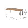 7 Pieces Acacia Wood Outdoor Dining Set s,Modern 6 Chairs 1 Large Table, Dining Furniture Set for Lawn, Backyard, Garden Deck,Poolside,Teak