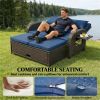 Sofa bed, outdoor sofa bed, outdoor lounge chair, navy blue