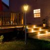 94.5" Outdoor Solar Lamp Post Light, Aluminum Floor Lamp, Solar Powered Vintage Street Light for Garden, Lawn, Pathway, Driveway, Black