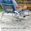 2-piece set of sunbathing chairs, folding chairs, outdoor lounge chairs, sun chairs, blue stripe