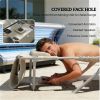 2-piece set of sunbathing chairs, folding chairs, outdoor lounge chairs, sun chairs, beige