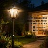 2-piece set of solar lights with flower pot, ambient light, black