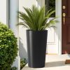 2 Pack Tall 21.7 in Planters for Outdoor Plants Modern Tall Square Planter Box Indoor Outdoor Porch Patio Flower Pot Modern Big Tapered Matte Tree Fl