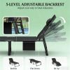 Folding recliner, sun chair, outdoor chair, courtyard chair 2-piece set, black