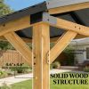 Hard top pavilion canopy, terrace pavilion, black gray