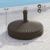 Round Patio Umbrella Base Holder, Heavy Duty Outdoor Umbrella Stand Base, Filled Up to 62lbs with Stand or 51lbs with Water for Garden, Poolside, Bro