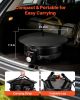 Propane Fire Pit 24-Inch, 53,000 BTU Portable Gas Fire Pit, with Grill Grate & Lava Rocks, Adjustable Flame, Folding Legs,Smokeless Outdoor Firebowl