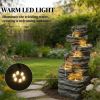 Waterfall Fountain, Garden Fountain, Grey