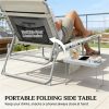 2-piece set of sunbathing chairs, folding chairs, outdoor lounge chairs, sun chairs, beige