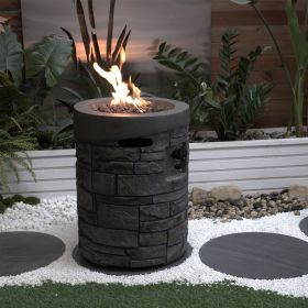 32000 BTU, CSA Certification Diameter 20 Inch Round Outdoor Gas Fire Pit,Contain 2.5kg Lava Stone And Rainproof Cover (Color: as Pic)